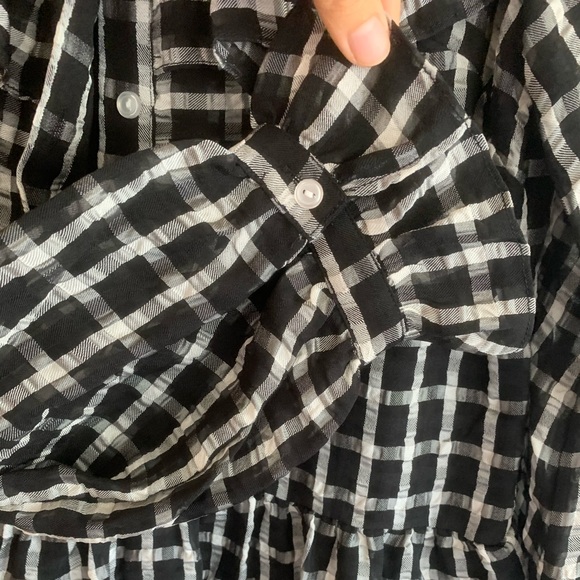 h&m plaid ruffle button down dress - Picture 3 of 5